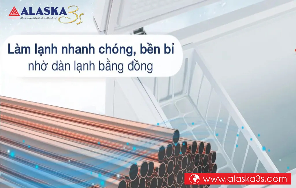 Tủ đông Alaska HB-550C dàn lạnh ống đồng bền bỉ