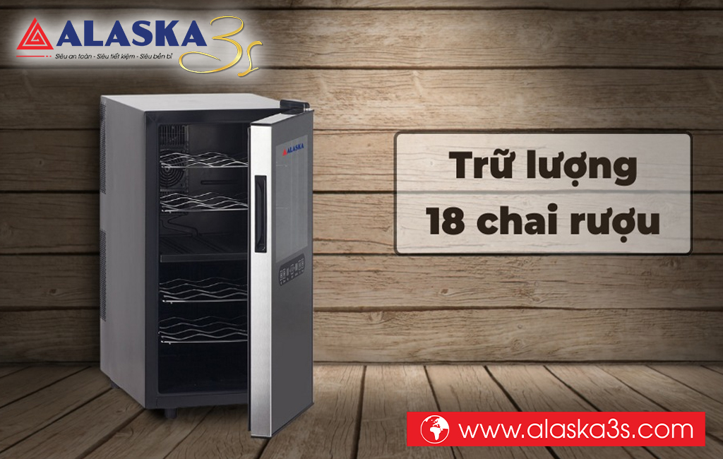 Tủ ướp rượu vang Alaska JC-18T sức chứa 18 chai