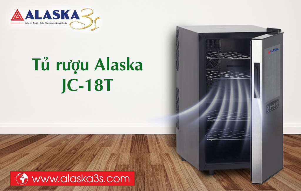 Tủ ướp rượu vang Alaska JC-18T vận hành êm ái