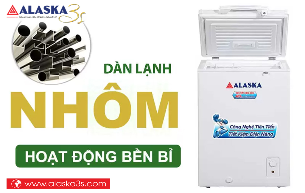 Tủ đông Alaska Dàn lạnh Ống Nhôm hoạt động bền bỉ