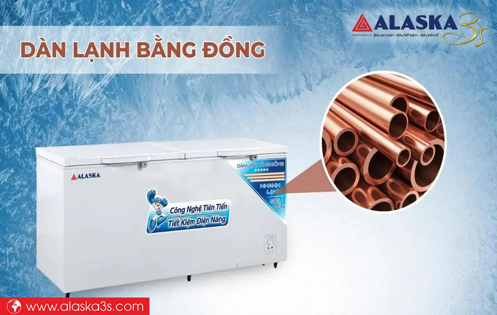 Tủ đông Alaska HB-890CI dàn lạnh ống đồng làm lạnh nhanh và sâu