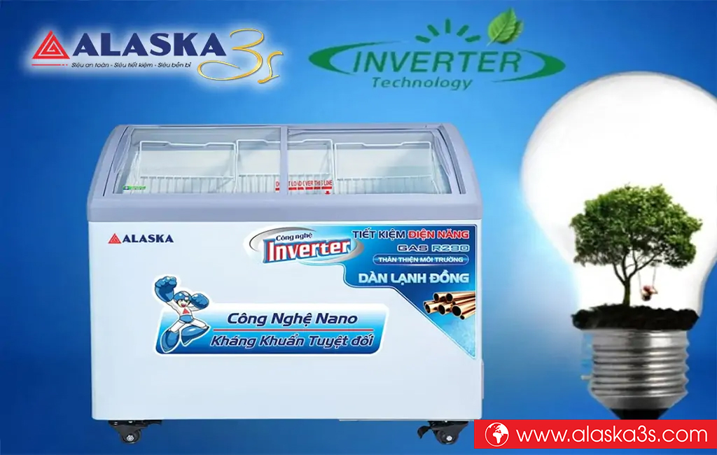 Tủ đông Alaska KC-210CI công nghệ inverter tiết kiệm điện năng