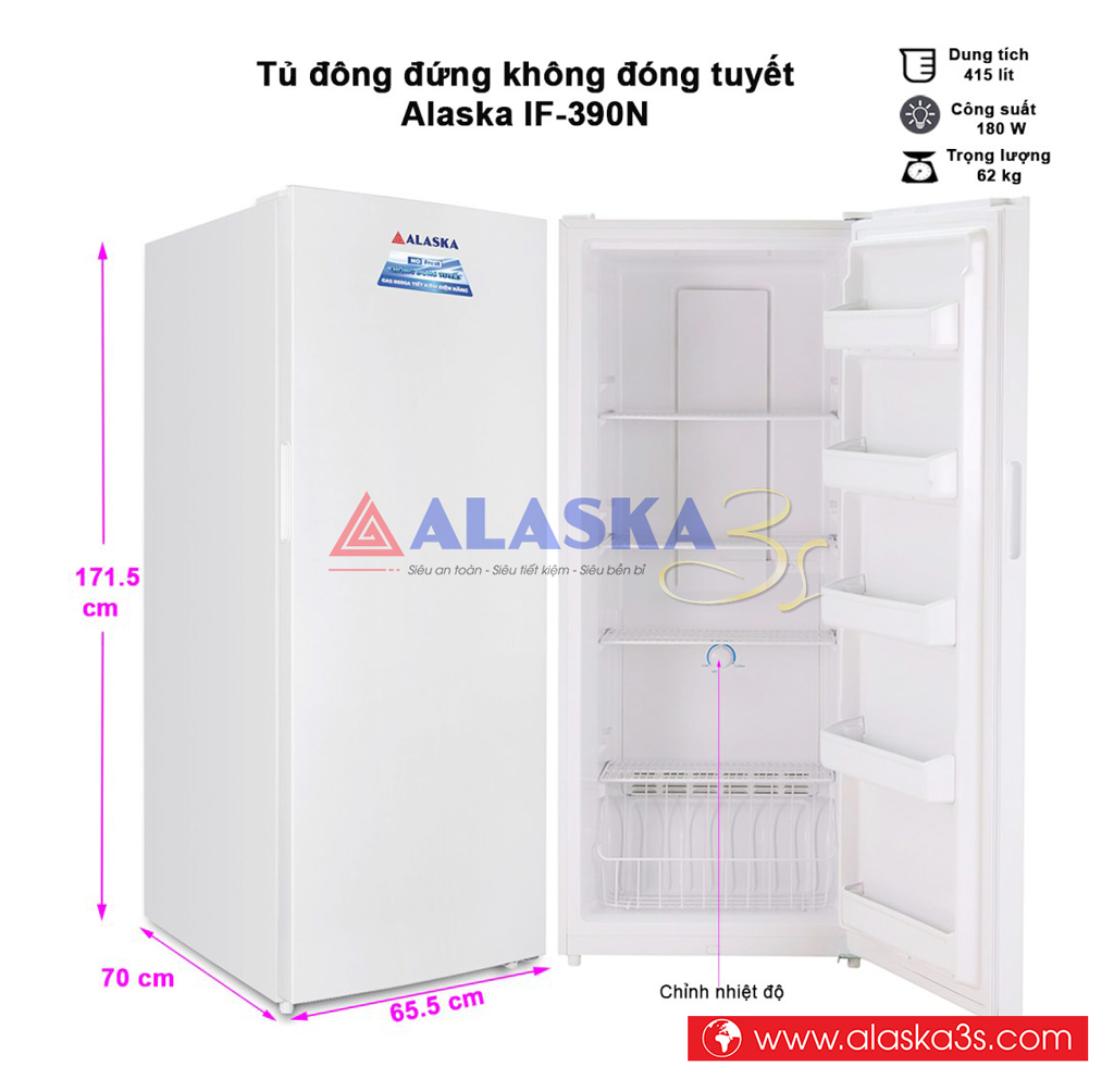 Tủ đông đứng Alaska IF-390N