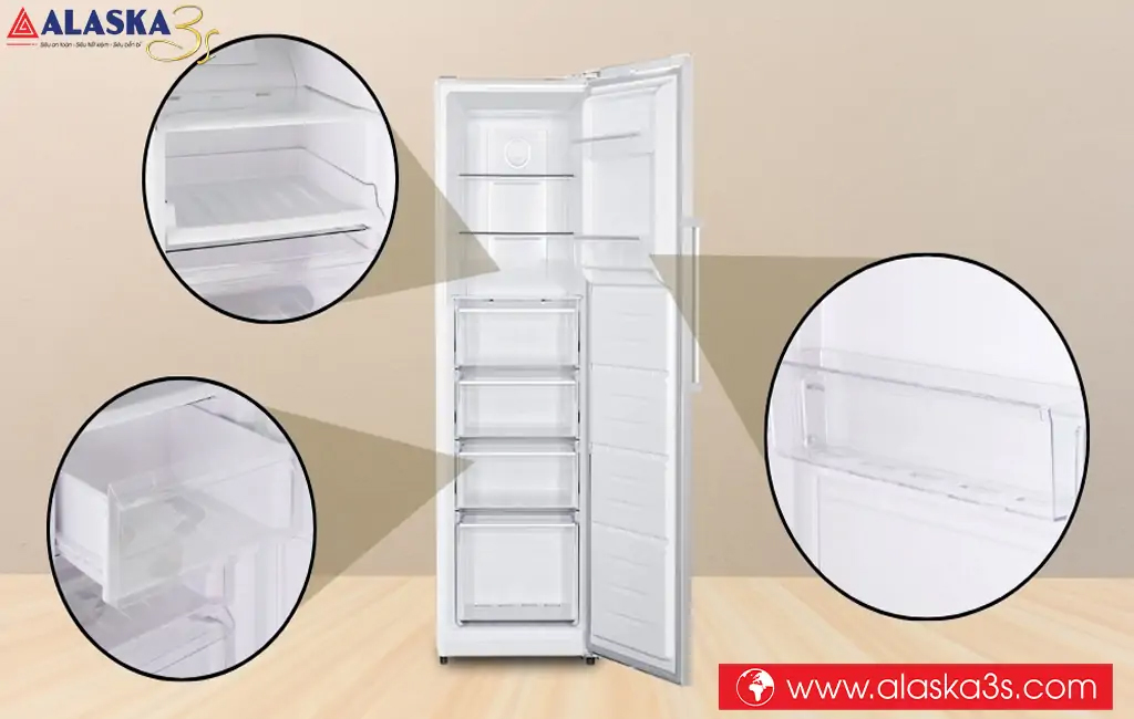 Thiết kế bên trong tủ đông đứng Alaska IF-290N