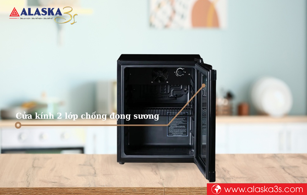 Tủ mát Alaska LC-50D cửa kính 2 lớp chóng đọng sương