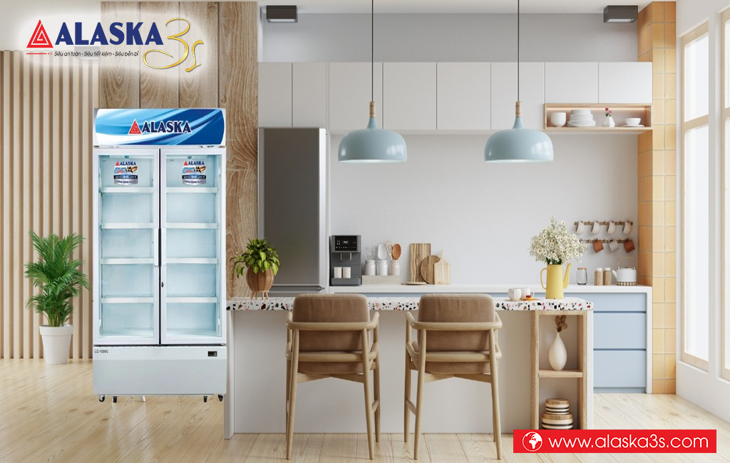 Đặt tủ mát 2 cánh Alaska nơi khô thoáng và cách tường 10-15cm