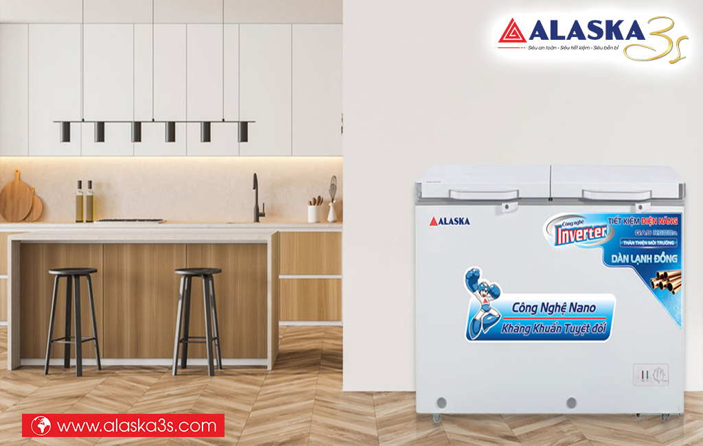 Đặt tủ đông Alaska inverter nơi khô ráo, thoáng mát, cách tường tối thiểu 10cm