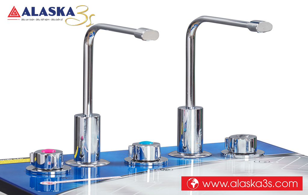 Máy lọc nước RO nóng lạnh Alaska thiết kế 2 vòi - 3 chức năng nước