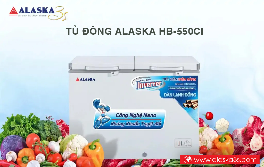 Tủ đông Alaska 1 ngăn 2 cánh HB-550CI