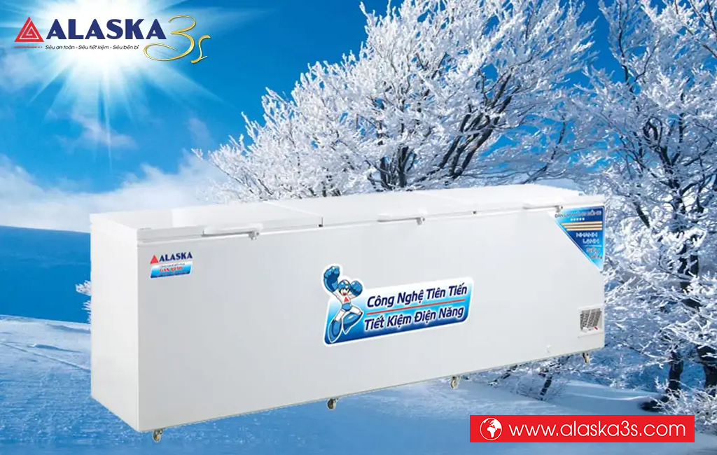 Tủ đông 1 ngăn 3 cánh Alaska thiết kế lòng tủ rộng rãi, 3 cánh tiện lợi