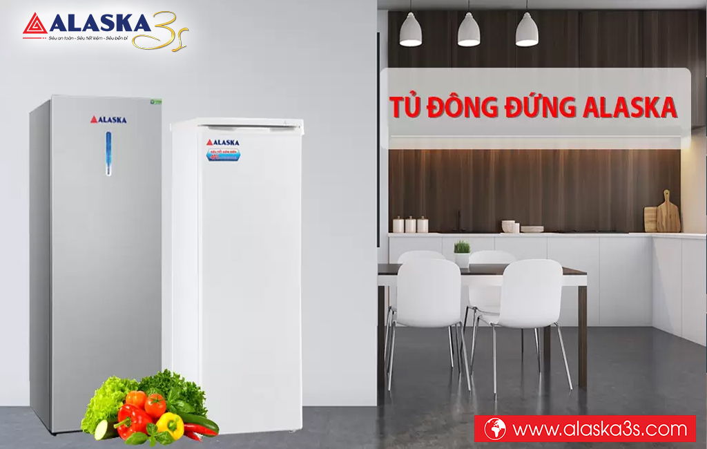 Tủ đông đứng Alaska nhiều hộc kéo tiện lợi, dễ dàng sắp xếp phân chia thực phẩm