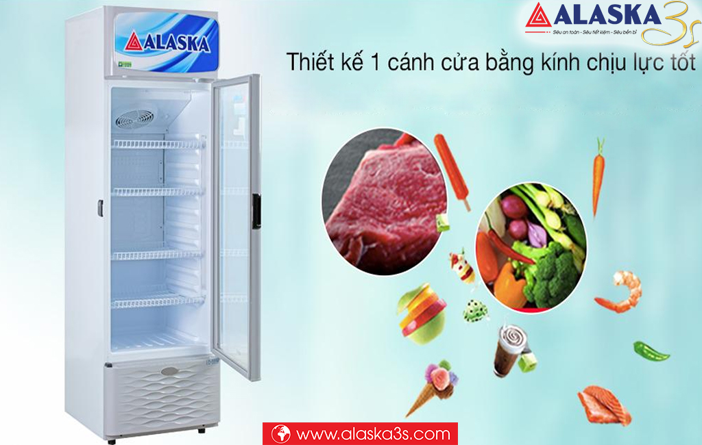 Tủ mát 1 cánh Alaska LC-345 cánh kính cường lực
