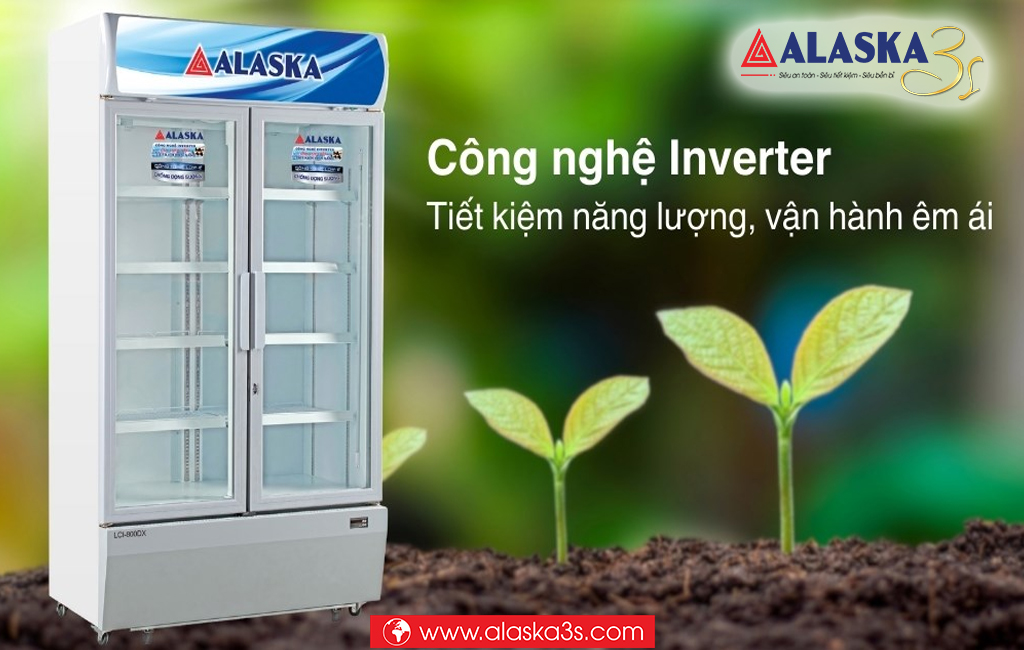 Tủ mát 2 cánh Alaska công nghệ inverter tiết kiệm điện năng