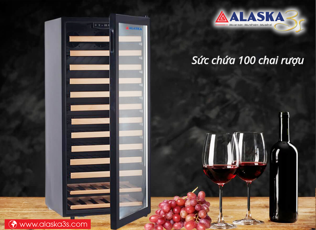 Tủ rượu Alaska JC-100 sức chứa 100 chai rượu