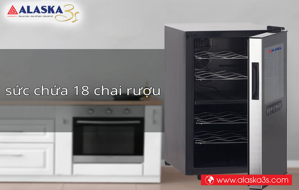 Tủ ướp rượu vang Alaska JC-18T sức chứa 18 chai