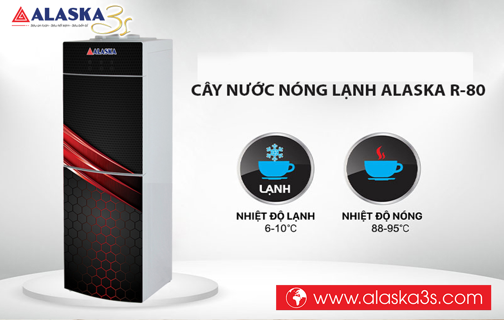 Cây nước nóng lạnh Alaska R-80 làm lạnh bằng máy nén