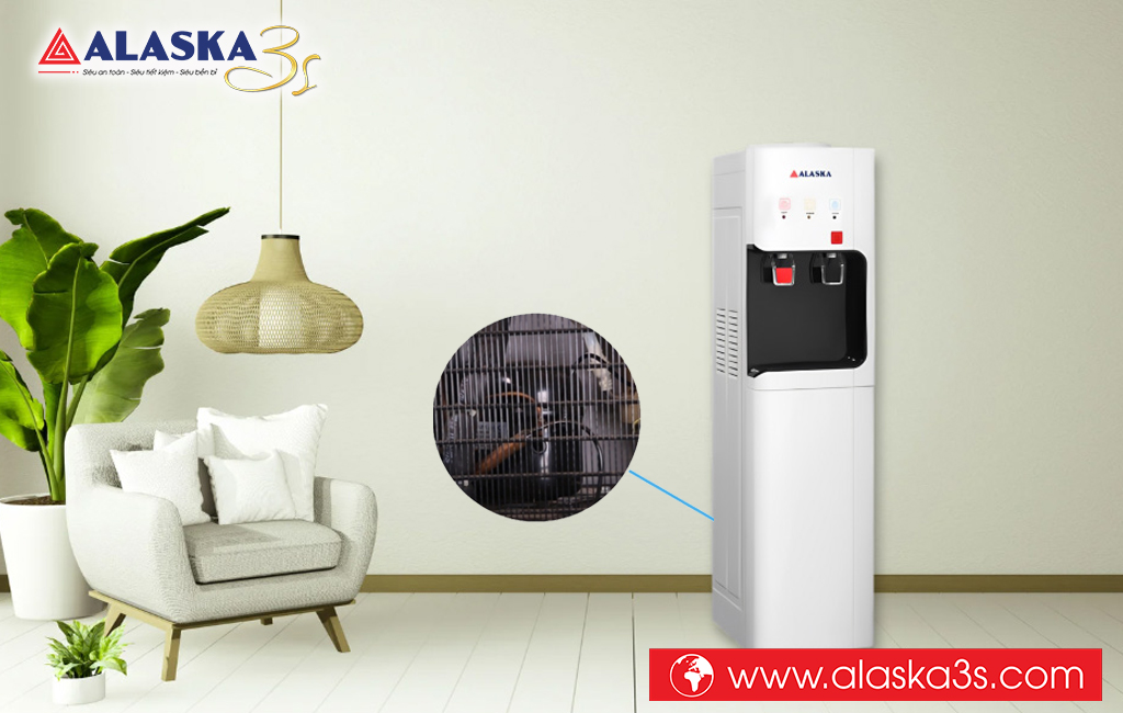Vệ sinh dàn nóng cây nước nóng lạnh Alaska