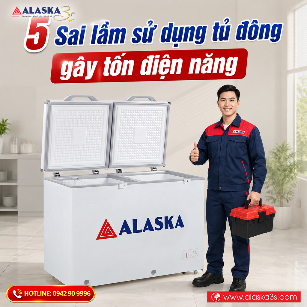 5 Sai lầm sử dụng tủ đông gây tốn điện năng