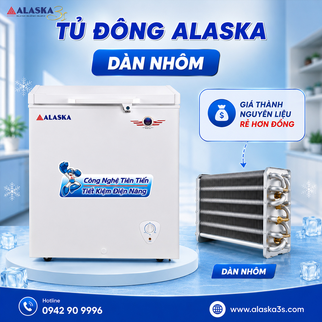 Tủ đông Alaska dàn nhôm