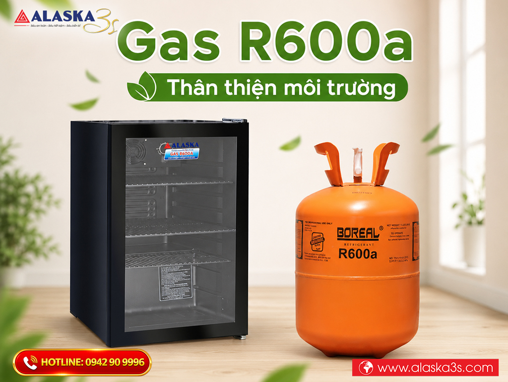 Tủ mát Alaska LC-70B sử dụng Gas R600a thân thiện với môi trường