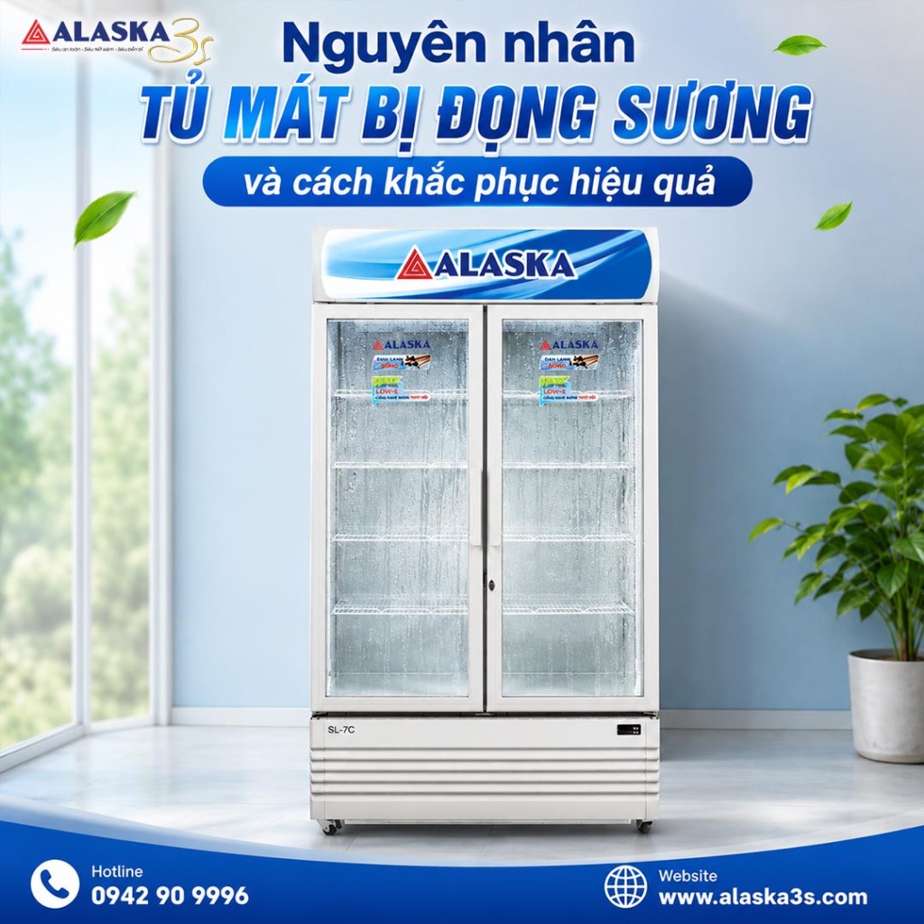 Nguyên nhân tủ mát bị đọng sương và cách khắc phục hiệu quả