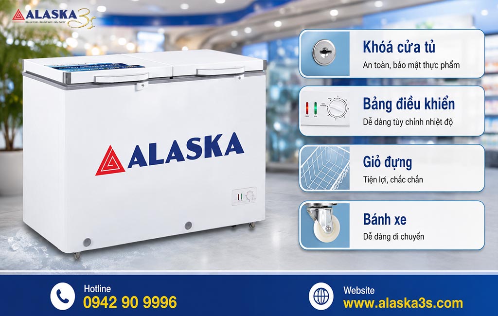 Tủ đông Alaska nhiều tiện ích đi kèm
